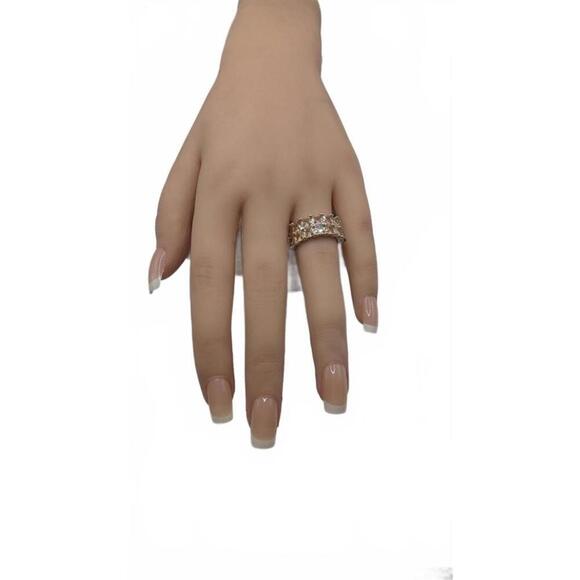 Elegant Vintage-Inspired Champagne Crystal Ring Size 7 - Picture 6 of 9